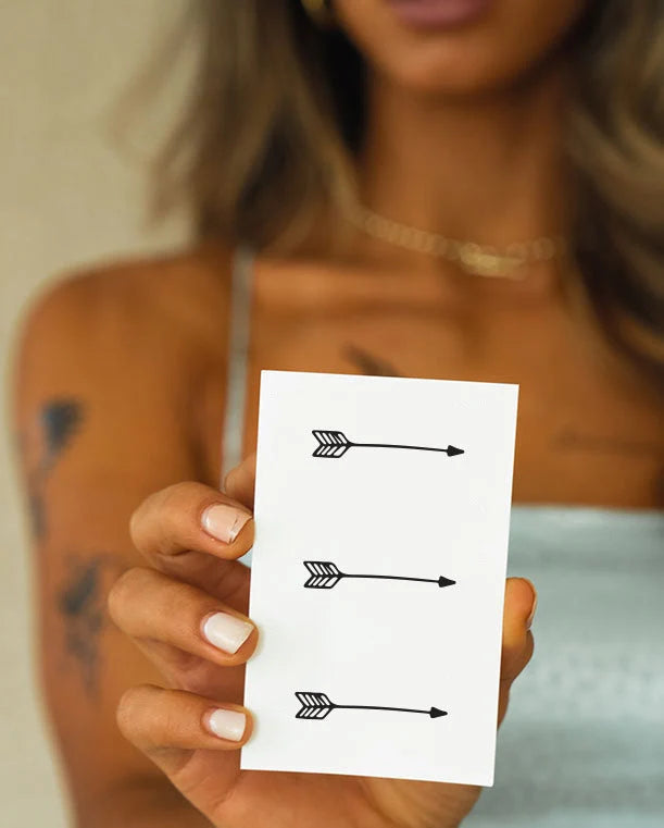 Temporary Tattoo Minimal Arrow Water Transfer & Multi-Day Wear