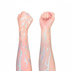 Temporary Tattoo Sheets Holographic Lightning Water-Transfer 10-Pack Reusable