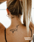 Temporary Tattoo Whale Pigment-Based 14-Day Water-Resistant