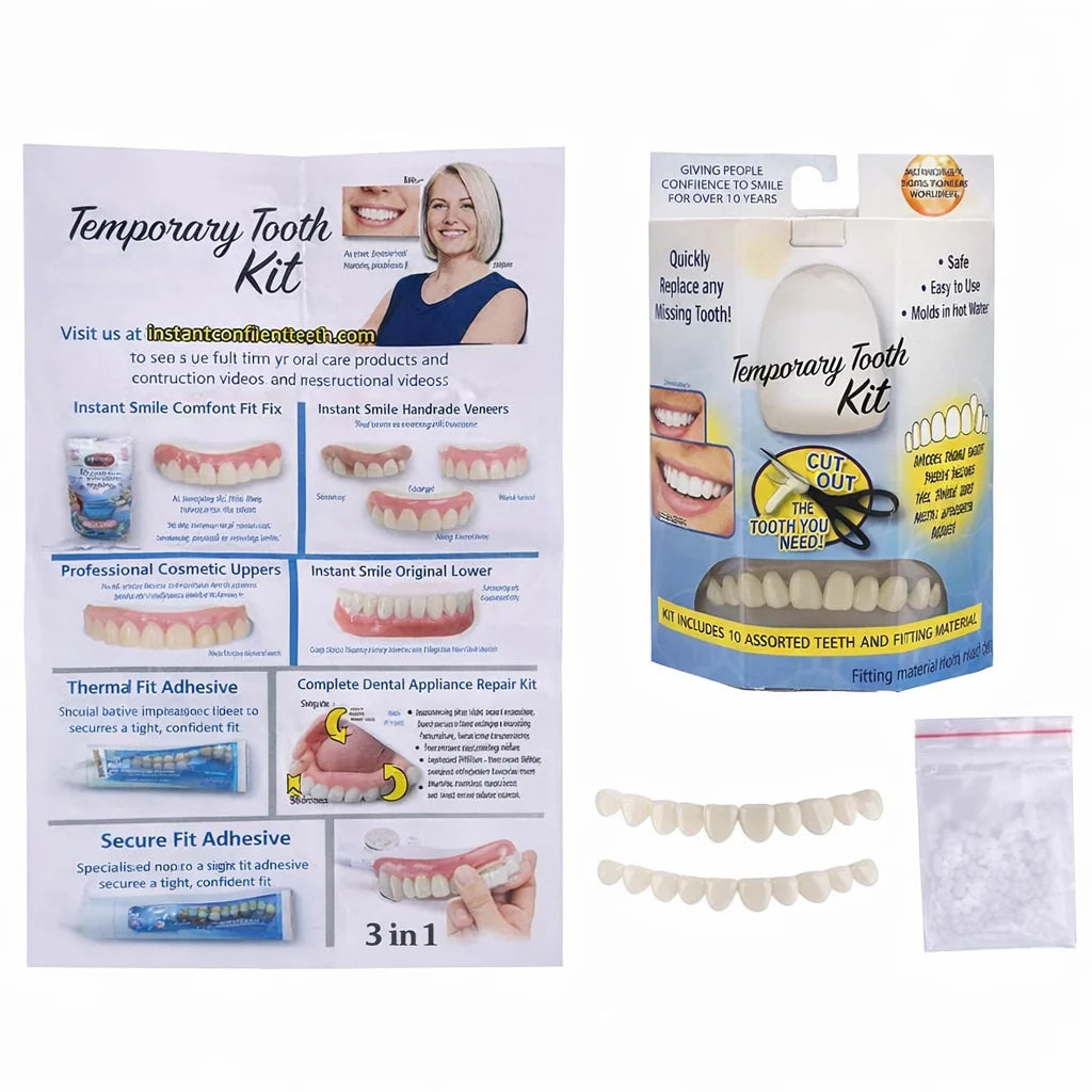 Temporary Teeth Cover Slip-On Natural-Looking Lightweight