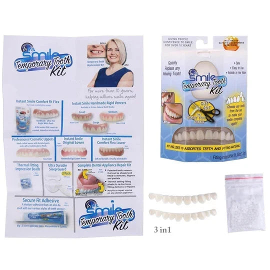 Temporary Veneers Snap-In Natural-Looking Non-Toxic