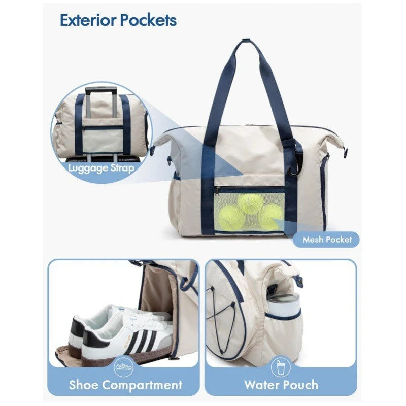 Tennis Bag Integrated Racket Holder Water-Resistant & Padded Straps