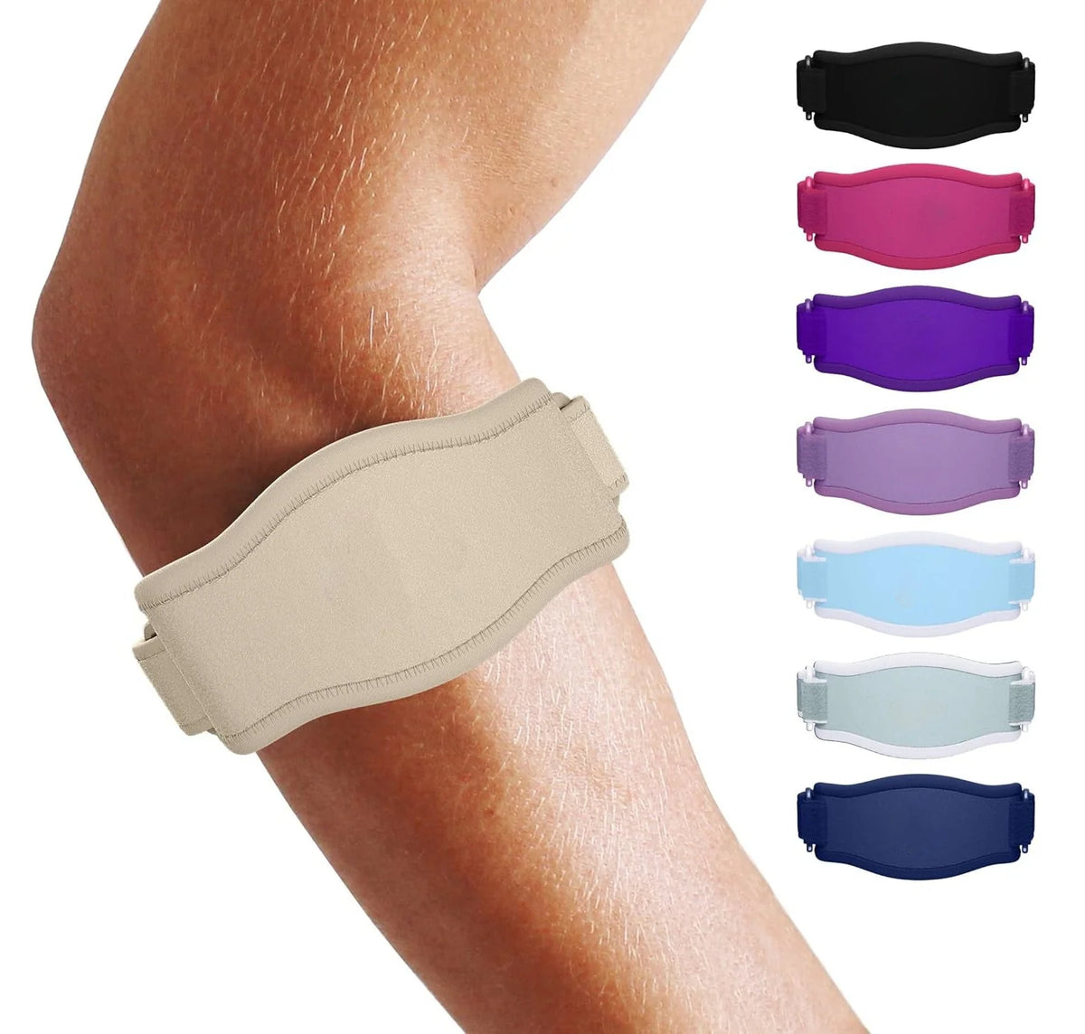 Tennis Elbow Brace Adjustable 3-Strap Breathable Moisture-Wicking