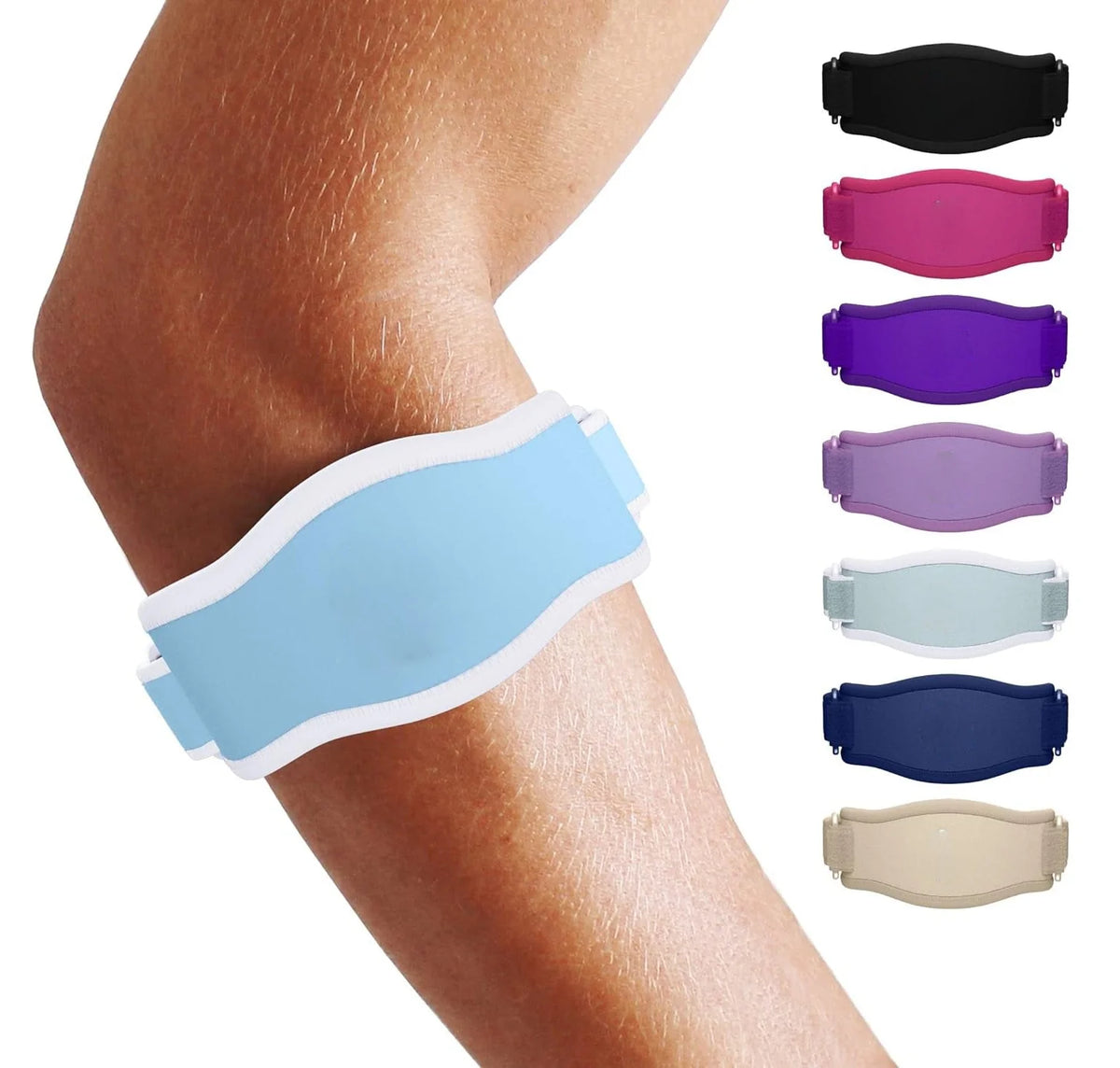 Tennis Elbow Brace Adjustable 3-Strap Breathable Moisture-Wicking