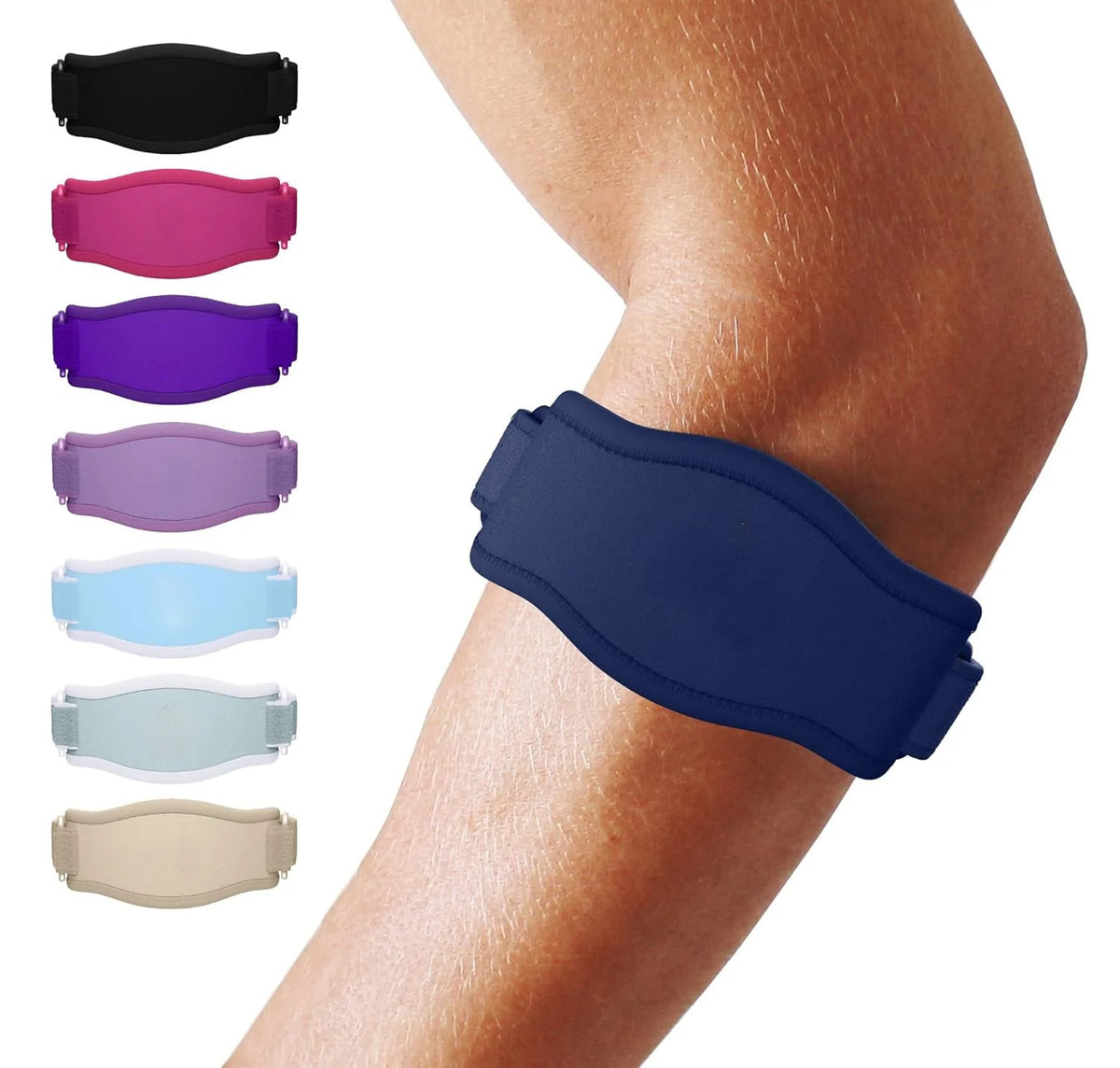 Tennis Elbow Brace Adjustable 3-Strap Breathable Moisture-Wicking