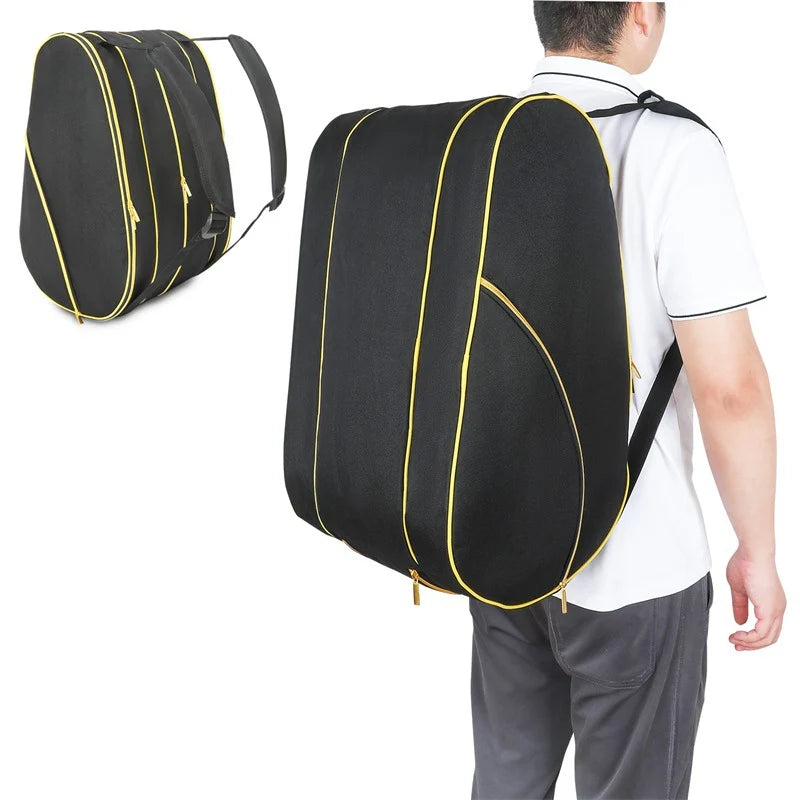Tennis Racket Bag Weather-Resistant Multiple Compartments & Detachable Strap
