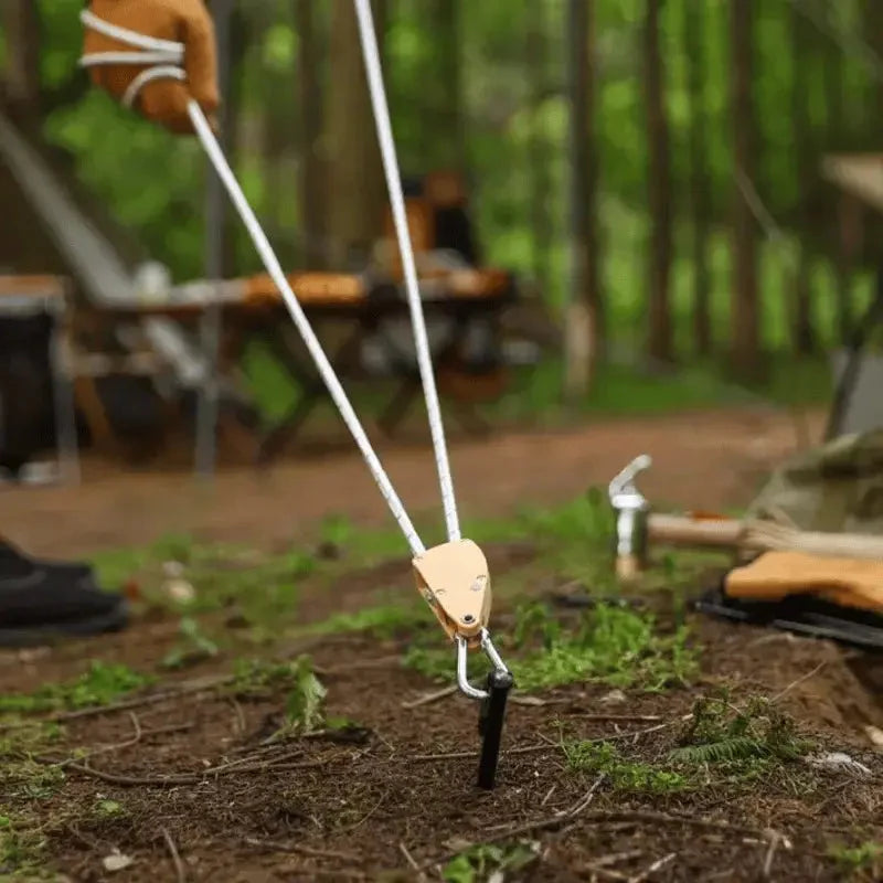 Tent Guy Line Integrated Pulley Reflective Threads