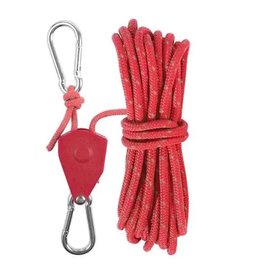 Tent Guy Line Integrated Pulley Reflective Threads