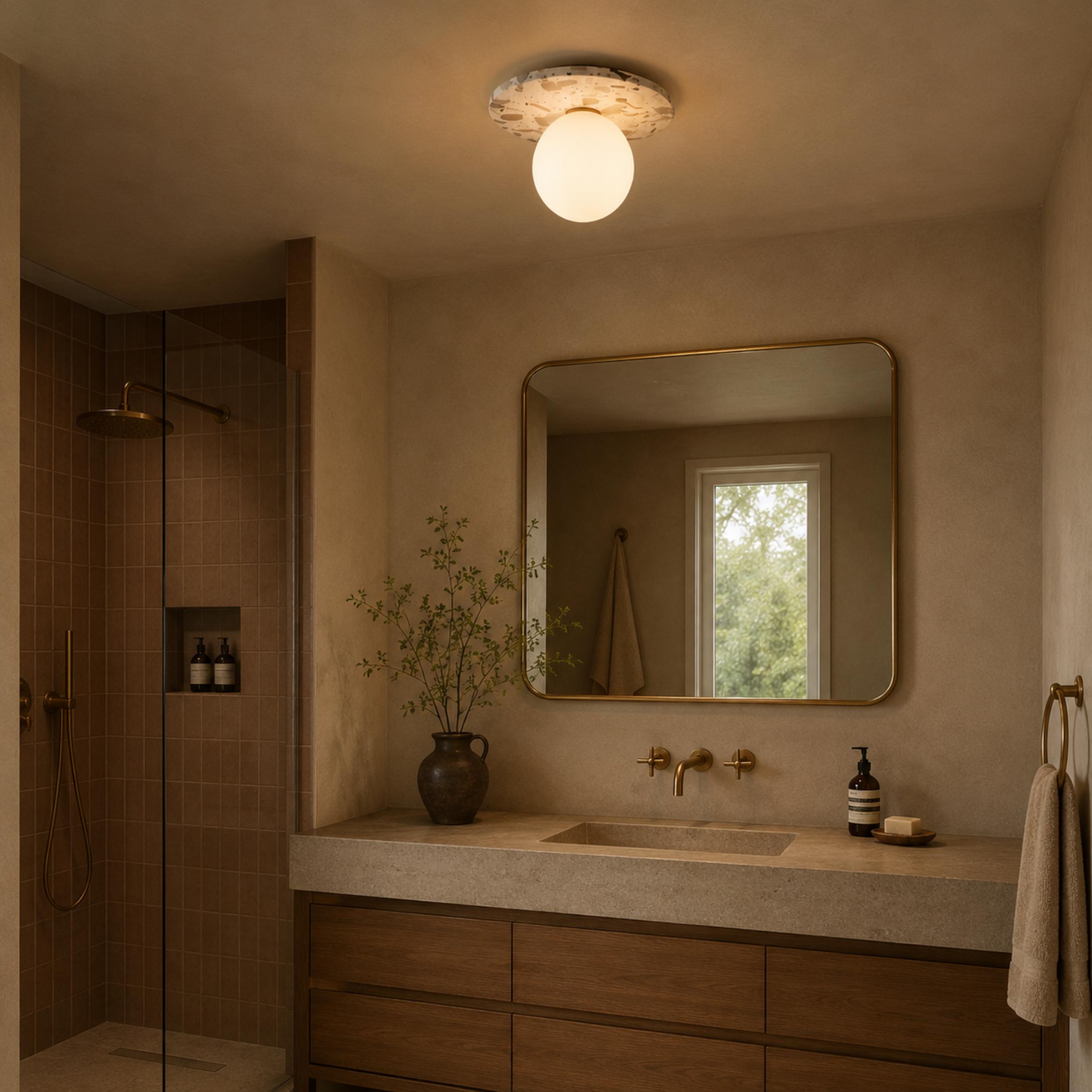 Terrazzo Canopy Spherical Glass Ceiling Light