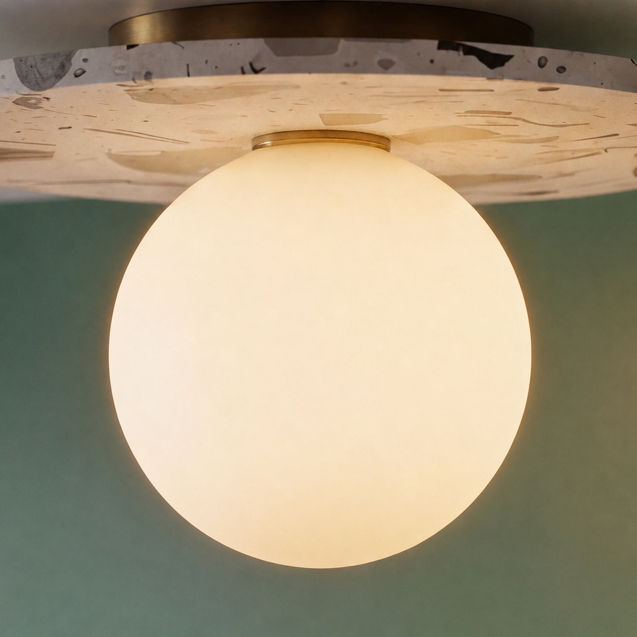 Terrazzo Canopy Spherical Glass Ceiling Light
