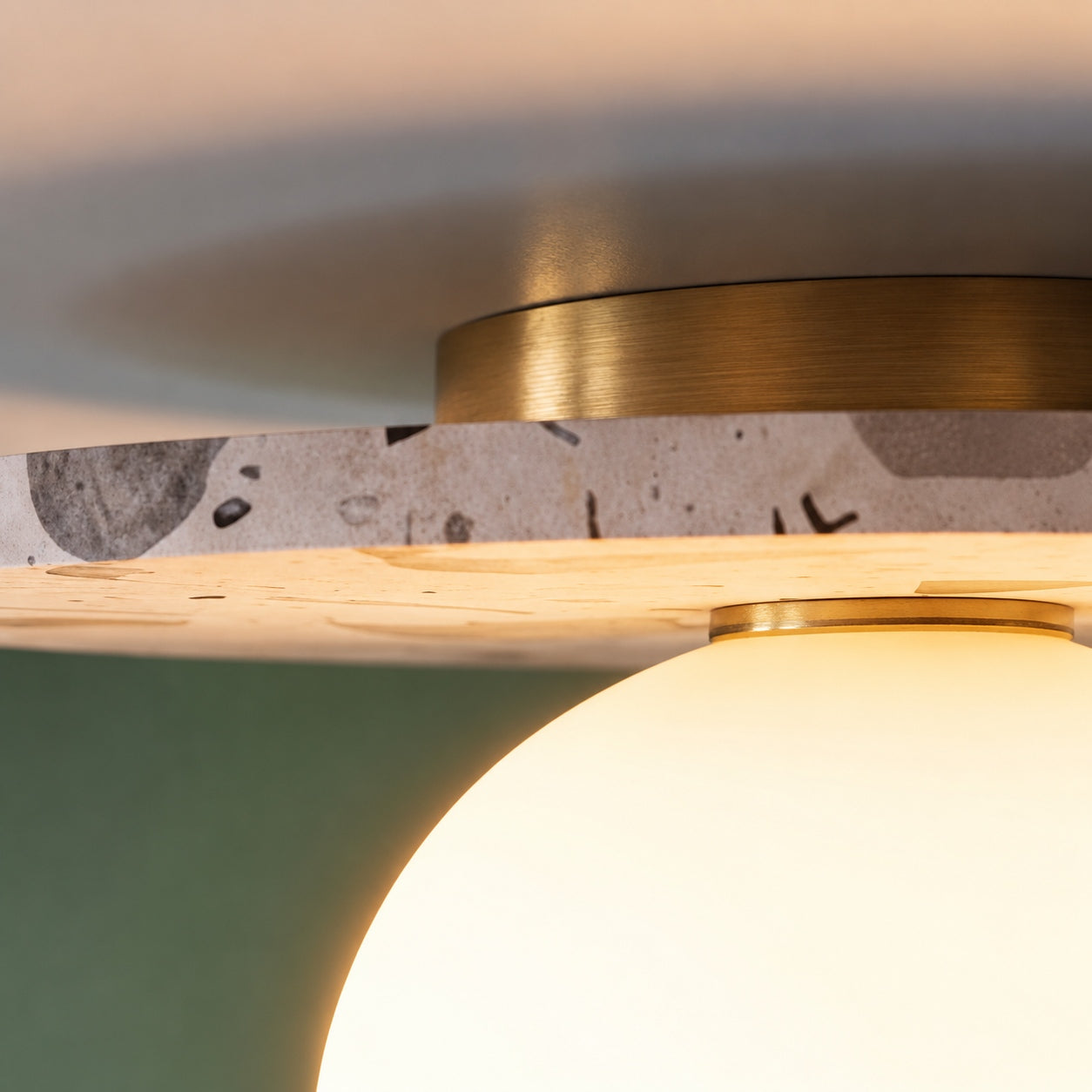 Terrazzo Canopy Spherical Glass Ceiling Light