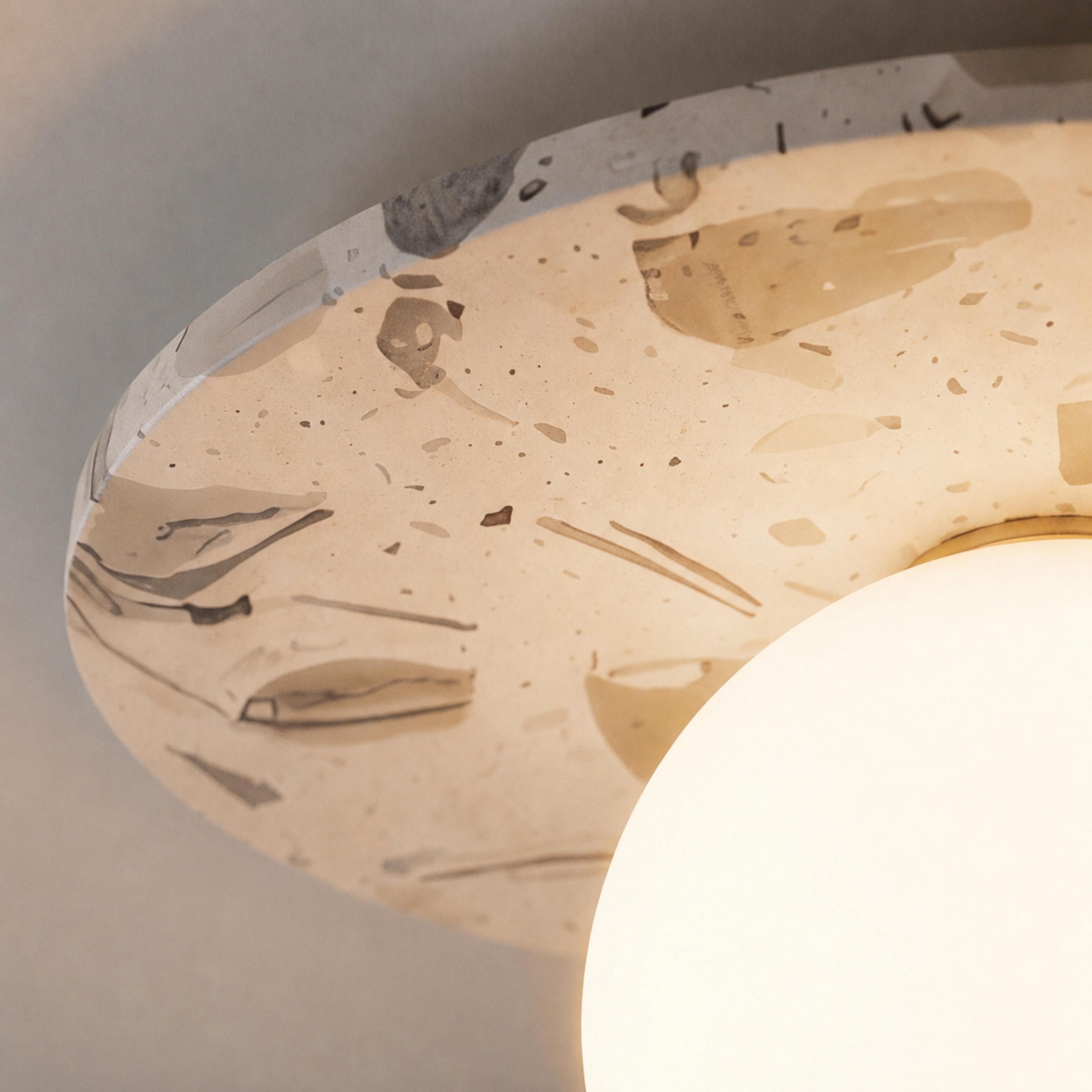 Terrazzo Canopy Spherical Glass Ceiling Light