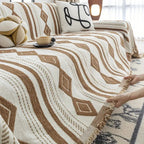 Textured Boho Microfiber Blend Sofa Cover (Machine Washable)
