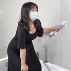 Textured Concave Grip & Suction-Cup Lock Shower Grab Bar (Drill-Free)