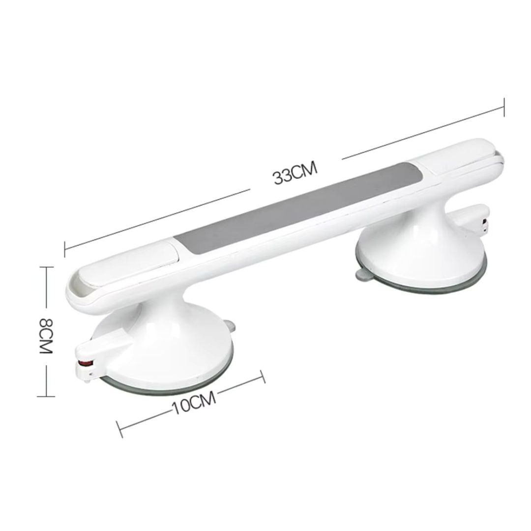 Textured Concave Grip & Suction-Cup Lock Shower Grab Bar (Drill-Free)