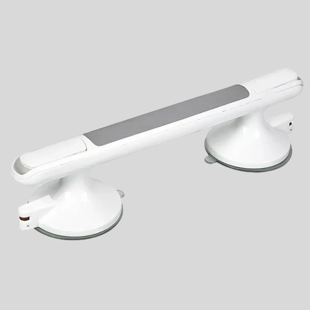 Textured Concave Grip & Suction-Cup Lock Shower Grab Bar (Drill-Free)