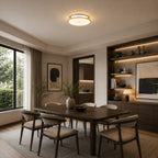 Textured Copper & Glass Diffuser Flush Mount Ceiling Light (Trichromatic)