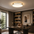 Textured Copper & Glass Diffuser Flush Mount Ceiling Light (Trichromatic)