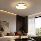 Textured Copper & Glass Diffuser Flush Mount Ceiling Light (Trichromatic)