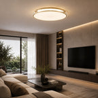 Textured Copper & Glass Diffuser Flush Mount Ceiling Light (Trichromatic)