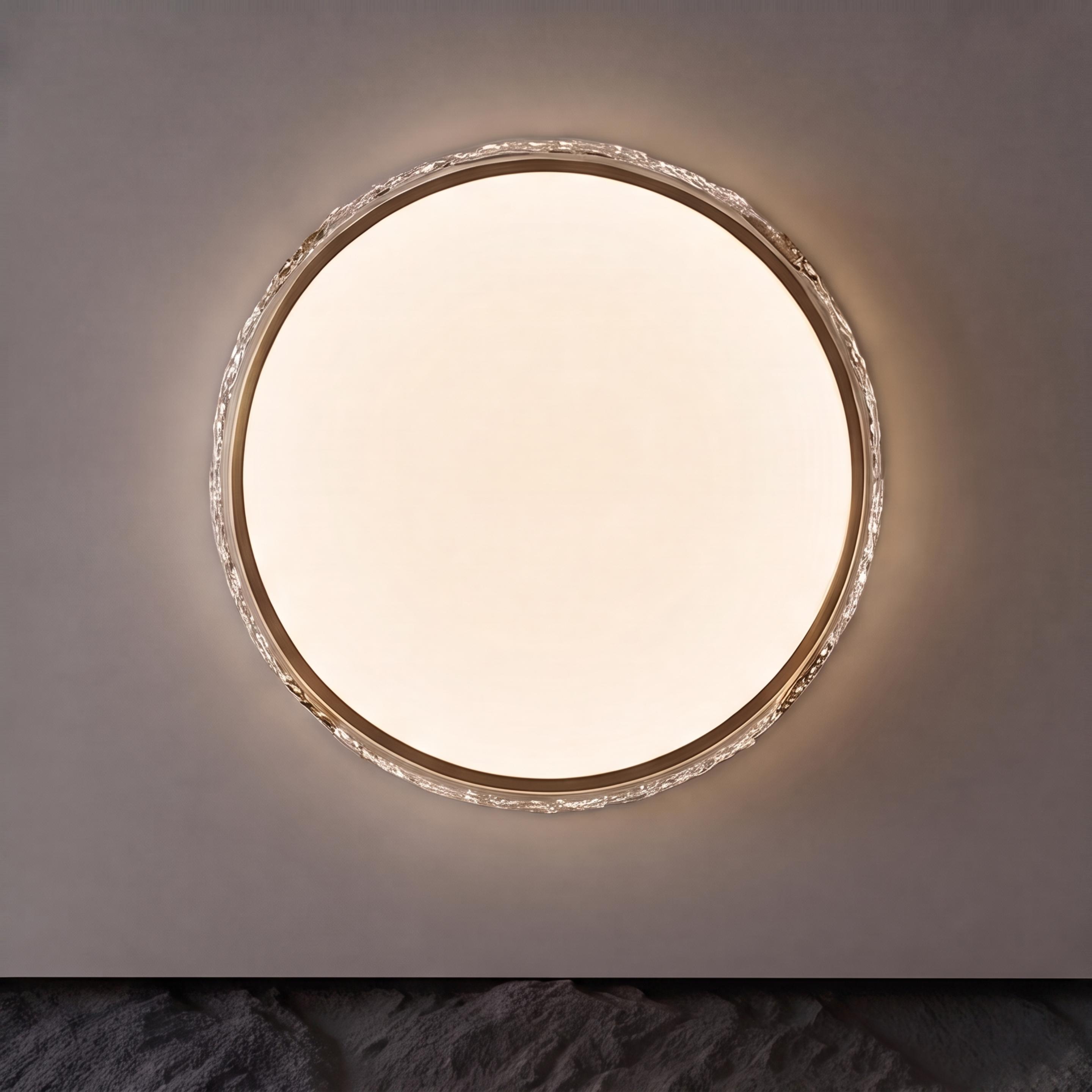 Textured Copper & Glass Diffuser Flush Mount Ceiling Light (Trichromatic)