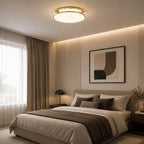 Textured Copper & Glass Diffuser Flush Mount Ceiling Light (Trichromatic)