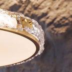 Textured Copper & Glass Diffuser Flush Mount Ceiling Light (Trichromatic)