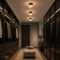 Textured Glass Modern Geometric Flush Mount Ceiling Light