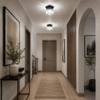 Textured Glass Modern Geometric Flush Mount Ceiling Light