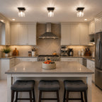 Textured Glass Modern Geometric Flush Mount Ceiling Light