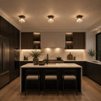Textured Glass Modern Geometric Flush Mount Ceiling Light