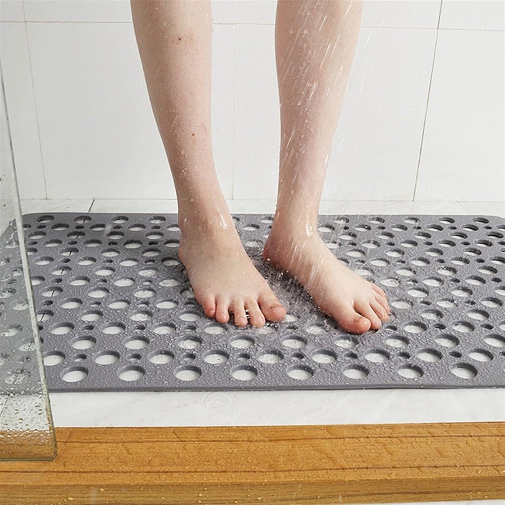 Textured Non-Slip Shower Mat (Suction Cups & Drainage Holes)