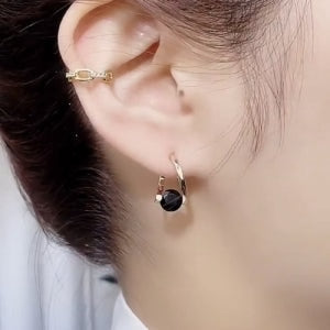 Therapy Earrings Germanium Beads Negative Ion Gold Or Silver