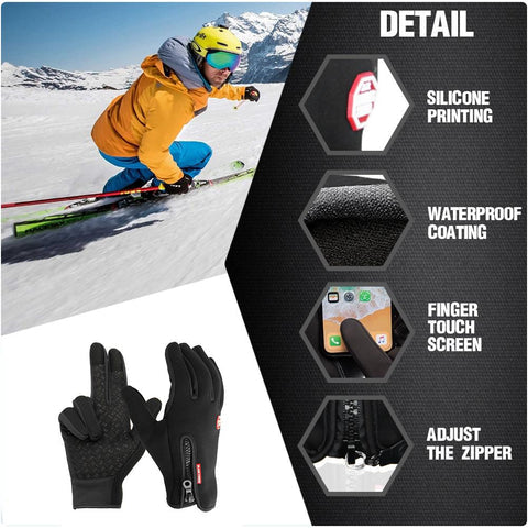 Thermal Gloves Touchscreen Fleece-Lined Non-Slip Palm