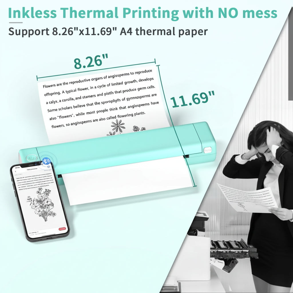 Thermal Printer Inkless Bluetooth Portable