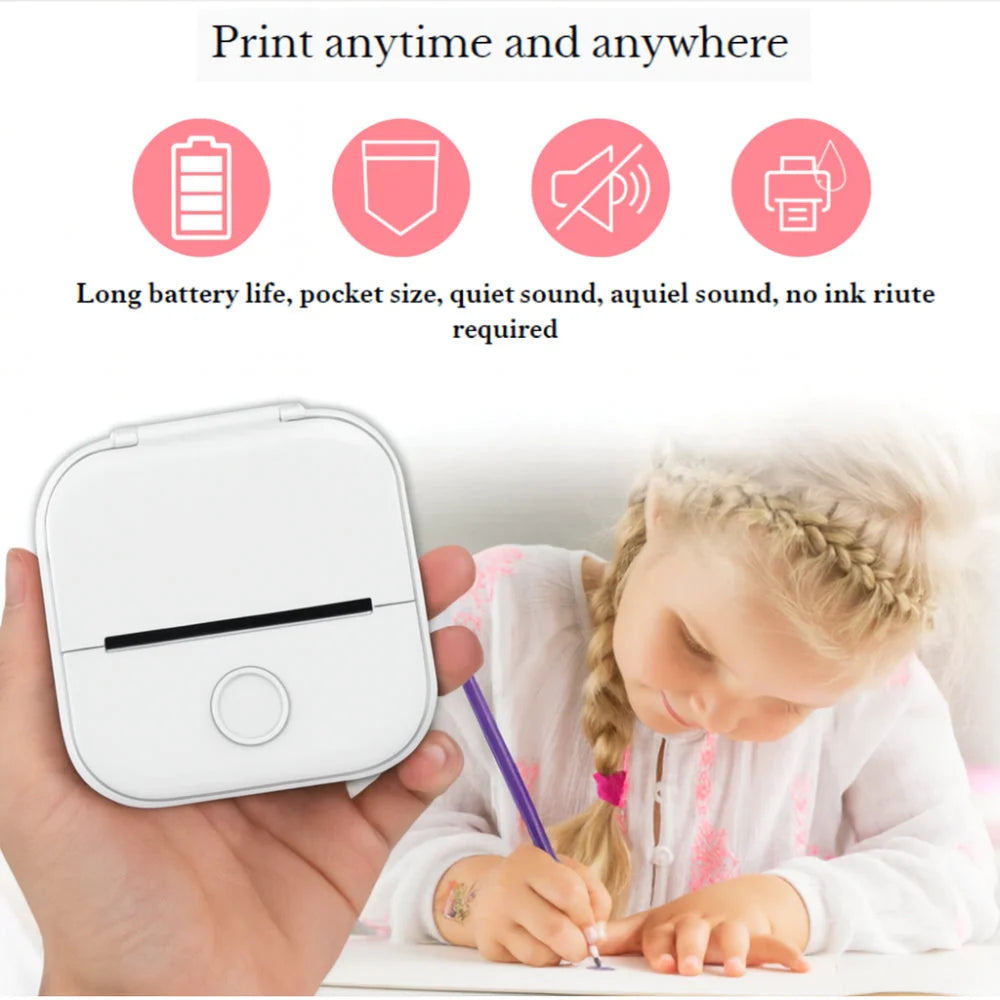 Thermal Printer Inkless Bluetooth Rechargeable