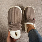 Thermal Slippers Vegan Fleece Lined Cushioned Sole