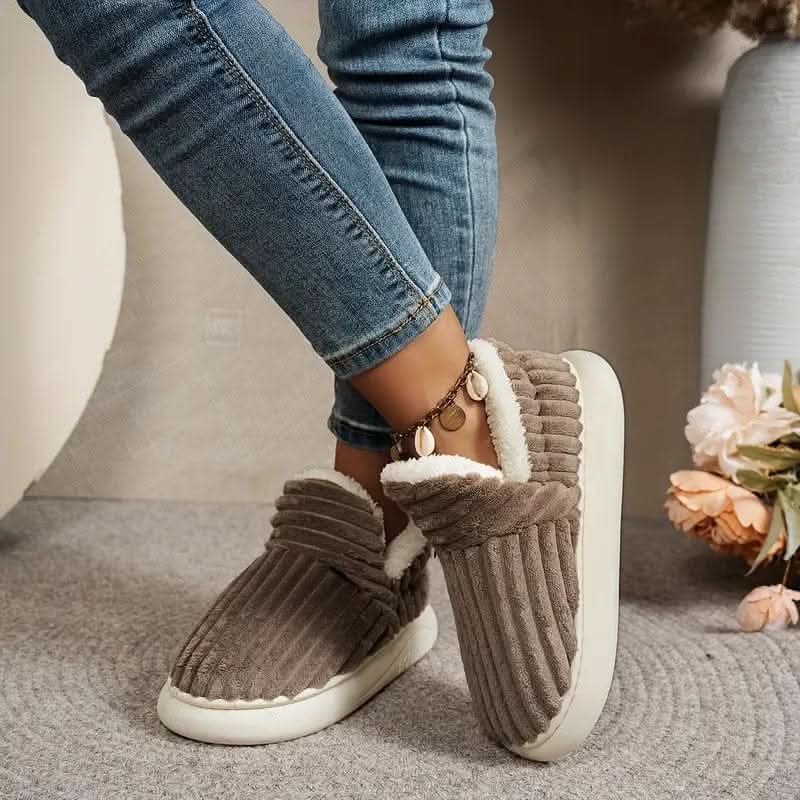 Thermal Slippers Vegan Fleece Lined Cushioned Sole