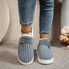 Thermal Slippers Vegan Fleece Lined Cushioned Sole