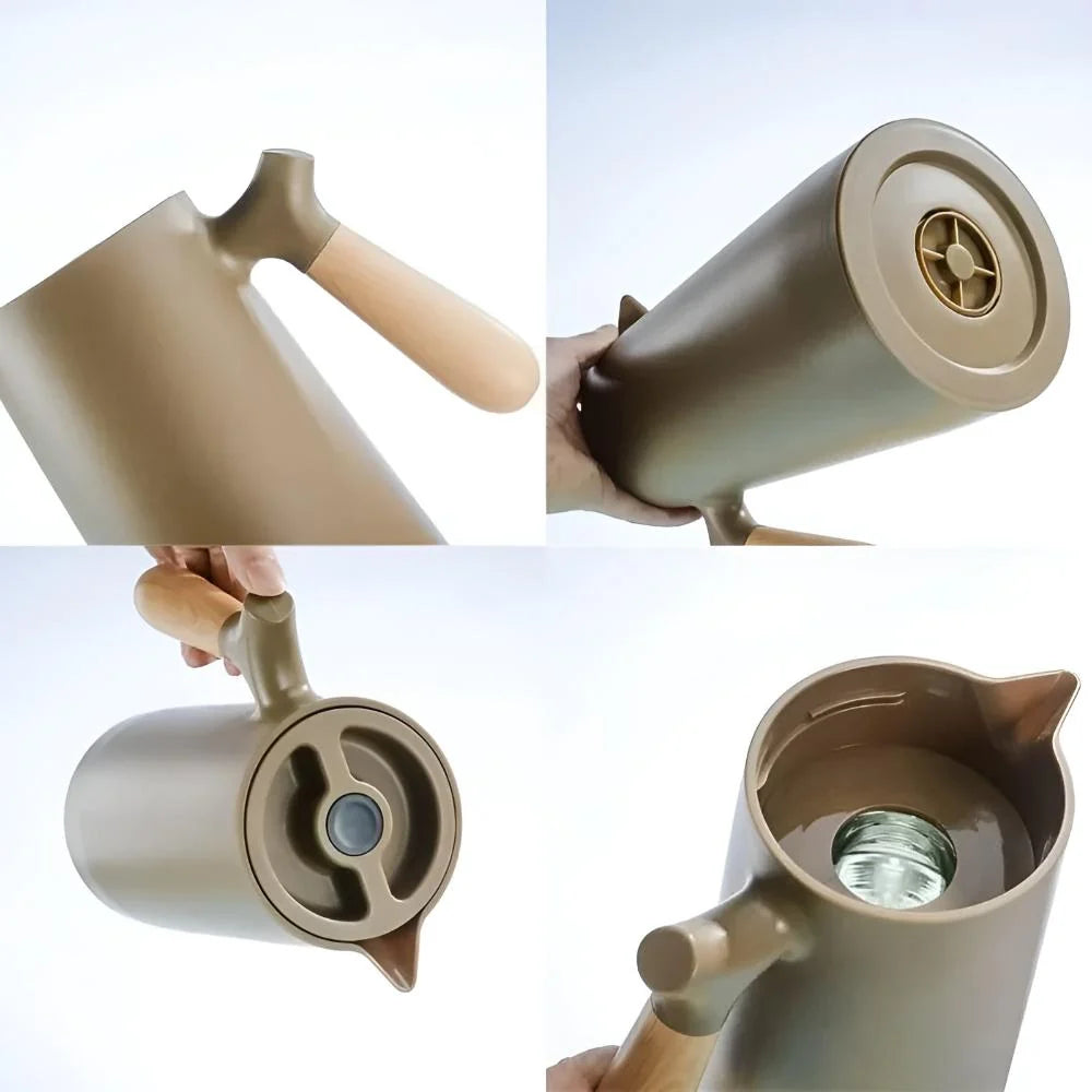 Thermos Flask Double-Walled Glass Lined 1 Liter