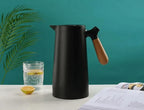 Thermos Jug Vacuum-Insulated Borosilicate Glass Wooden Handle