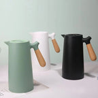 Thermos Jug Vacuum-Insulated Borosilicate Glass Wooden Handle