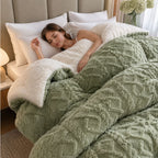 Thick Dual-Sided Velvet & Faux Cashmere Weighted Blanket (Machine-Washable)