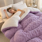 Thick Dual-Sided Velvet & Faux Cashmere Weighted Blanket (Machine-Washable)