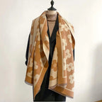 Thick Microfiber Floral Winter Scarf (73 x 25.5 in)