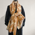 Thick Microfiber Floral Winter Scarf (73 x 25.5 in)