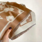 Thick Microfiber Floral Winter Scarf (73 x 25.5 in)
