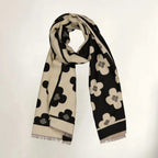 Thick Microfiber Floral Winter Scarf (73 x 25.5 in)
