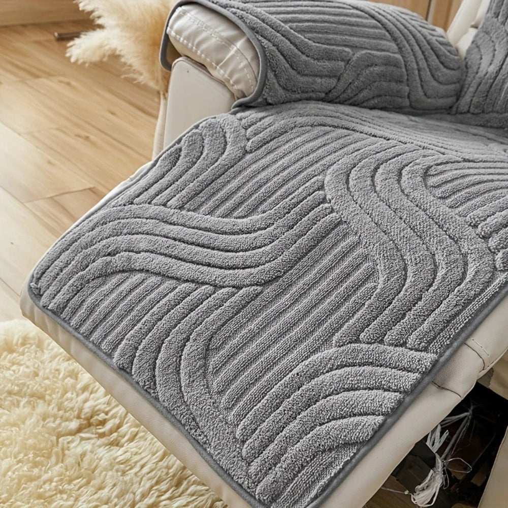 Thick Plush Microfiber Anti-Slip Recliner Sofa Cover (22 x 79 in)