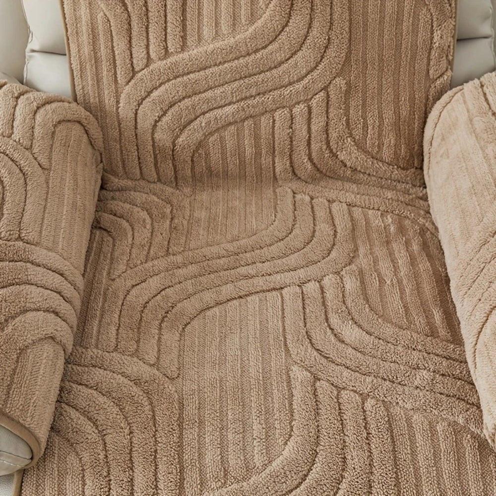 Thick Plush Microfiber Anti-Slip Recliner Sofa Cover (22 x 79 in)